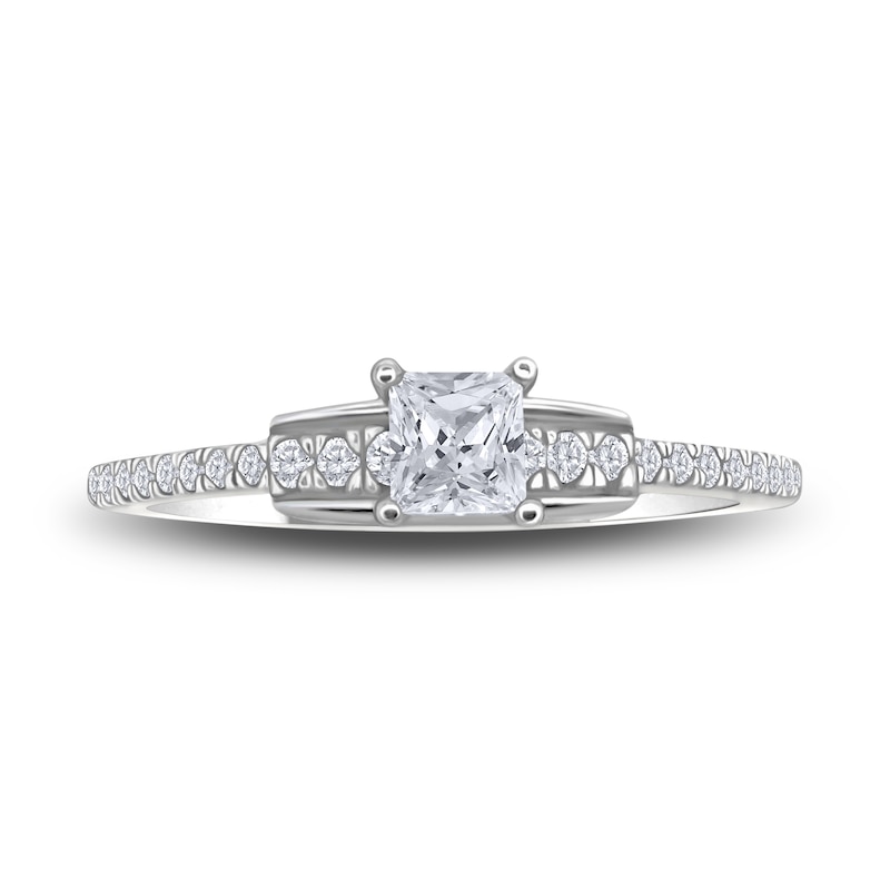 Main Image 1 of Diamond Engagement Ring 3/8 ct tw Princess/Round 14K White Gold