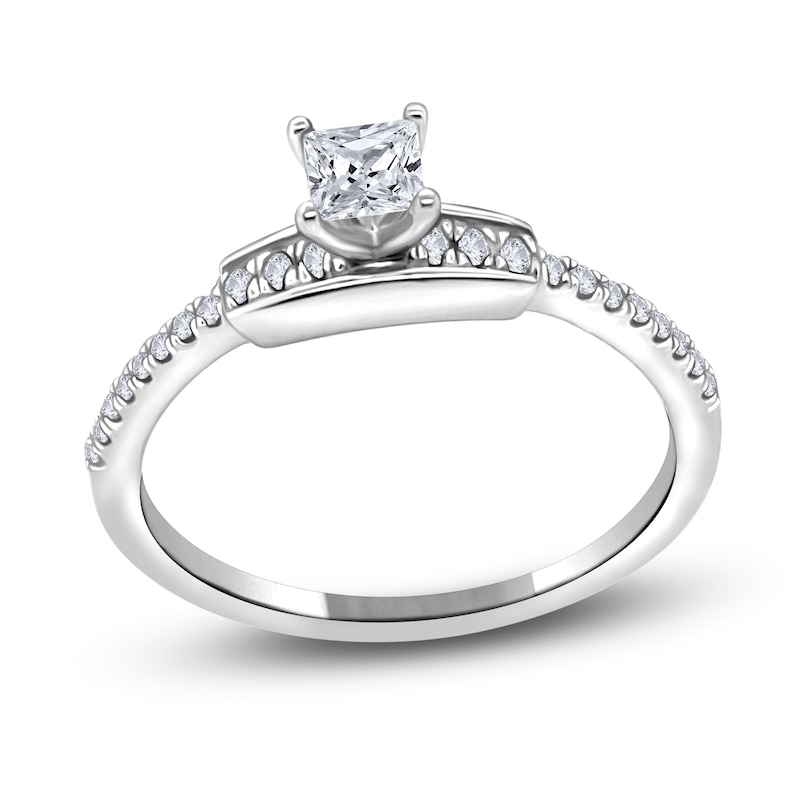 Main Image 3 of Diamond Engagement Ring 3/8 ct tw Princess/Round 14K White Gold