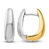 Thumbnail Image 0 of U-Shaped Hoop Earrings 14K Two-Tone Gold