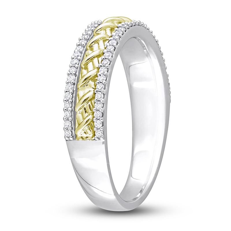 Y-Knot Diamond Anniversary Band 1/5 ct tw Round 14K Two-Tone Gold