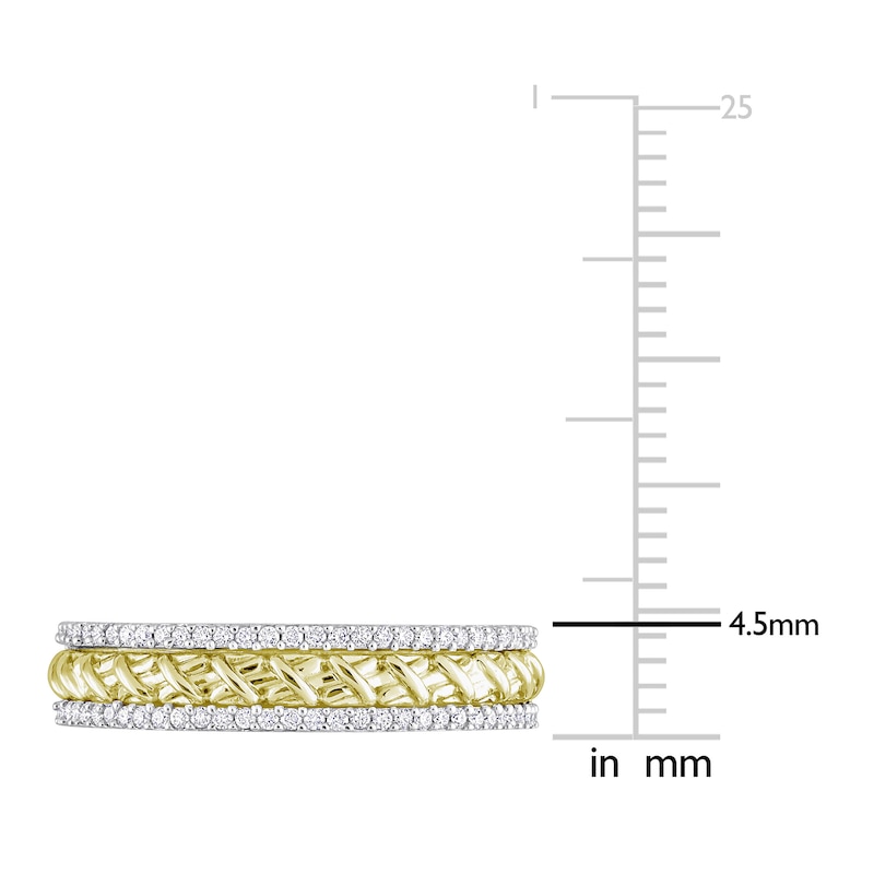 Y-Knot Diamond Anniversary Band 1/5 ct tw Round 14K Two-Tone Gold