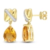 Thumbnail Image 0 of Y-Knot Natural Citrine Dangle Earrings 1/15 ct tw Diamond 14K Yellow Gold