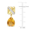 Thumbnail Image 1 of Y-Knot Natural Citrine Dangle Earrings 1/15 ct tw Diamond 14K Yellow Gold