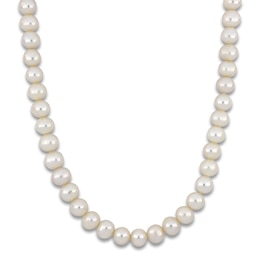 Men's Freshwater Cultured Pearl Necklace Sterling Silver 20&quot;