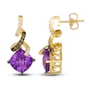 Thumbnail Image 1 of Le Vian Wrapped In Chocolate Natural Amethyst Earrings 1/5 ct tw Diamonds 14K Honey Gold