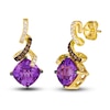 Thumbnail Image 2 of Le Vian Wrapped In Chocolate Natural Amethyst Earrings 1/5 ct tw Diamonds 14K Honey Gold