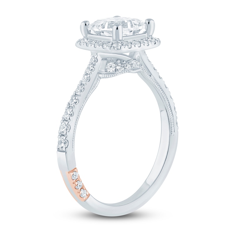 Main Image 2 of Pnina Tornai Lab-Created Diamond Engagement Ring 2-1/2 ct tw Cushion/Round 14K White Gold