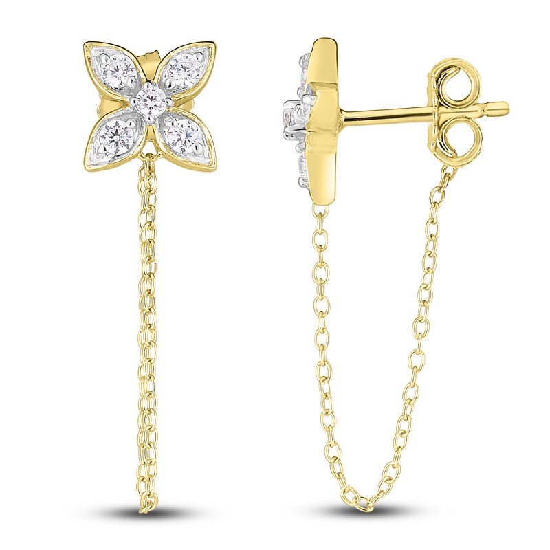 Downtown Diamond Drop Earrings 14K Yellow