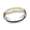 Thumbnail Image 1 of Satin Wedding Band 14K Two-Tone Gold 6.0mm