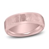 Thumbnail Image 1 of Hammered Beveled Wedding Band 14K Rose Gold 7mm