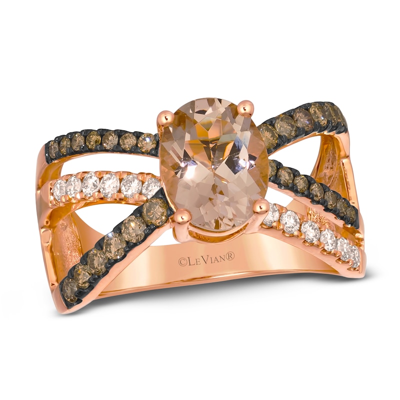 Main Image 1 of Le Vian Natural Morganite & Diamond Ring 1/2 ct tw 14K Strawberry Gold