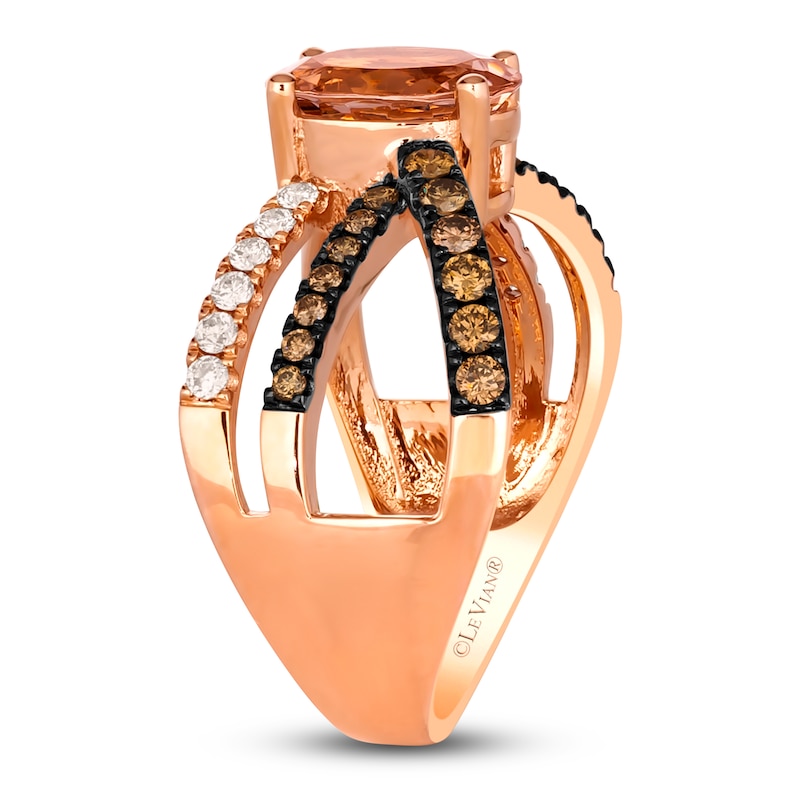 Main Image 3 of Le Vian Natural Morganite & Diamond Ring 1/2 ct tw 14K Strawberry Gold