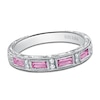 Thumbnail Image 1 of Kirk Kara Natural Pink Sapphire & Diamond Wedding Band 1/20 ct tw 14K White Gold