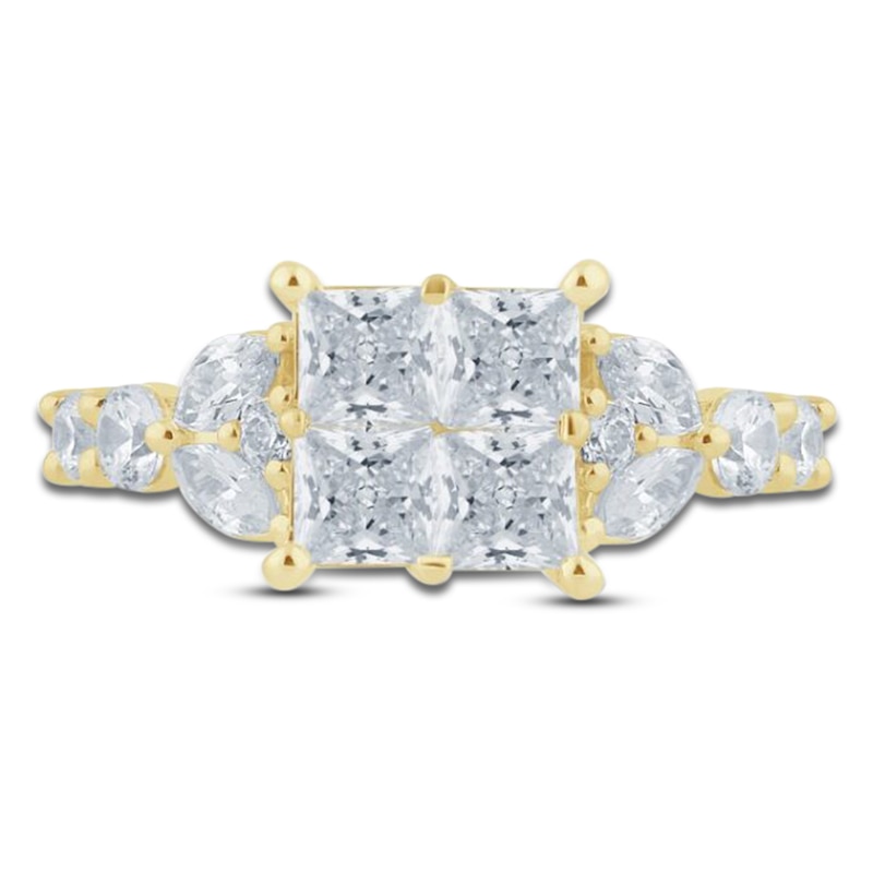 Pnina Tornai Diamond Princess-Cut Quad Engagement Ring 3 ct tw 14K Yellow Gold