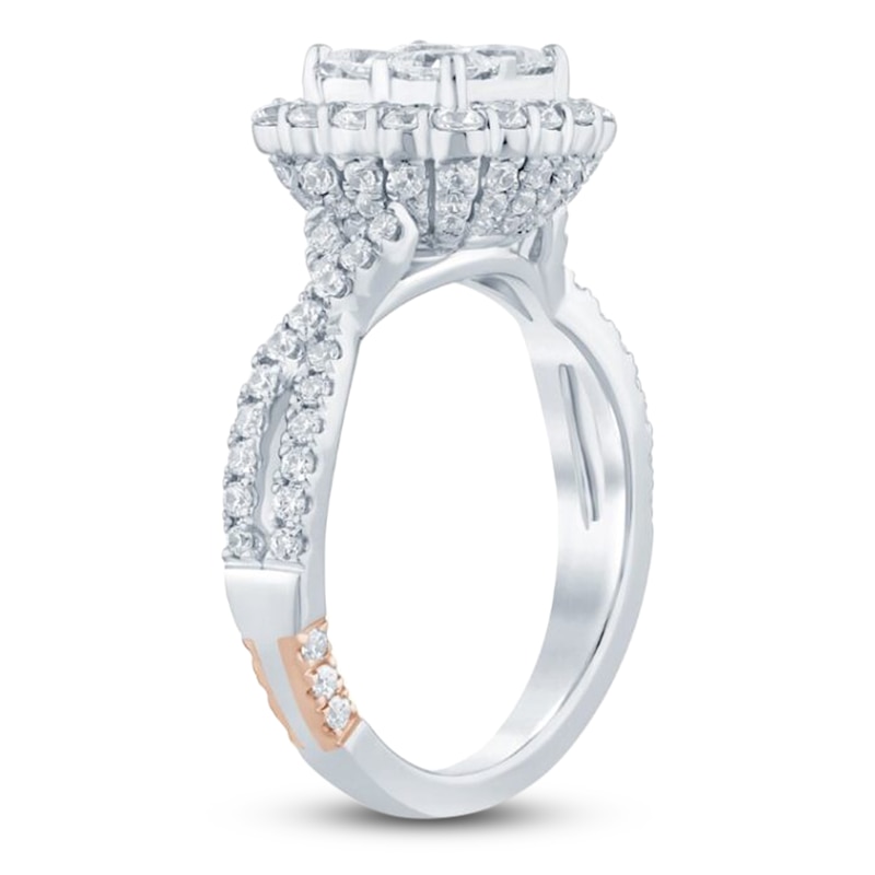 Pnina Tornai Diamond Princess-Cut Quad Engagement Ring 1-3/4 ct tw 14K White Gold