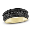 Thumbnail Image 0 of Men's Black Diamond Fashion Five-Row Ring 2 ct tw 10K Yellow Gold