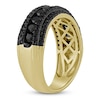 Thumbnail Image 1 of Men's Black Diamond Fashion Five-Row Ring 2 ct tw 10K Yellow Gold