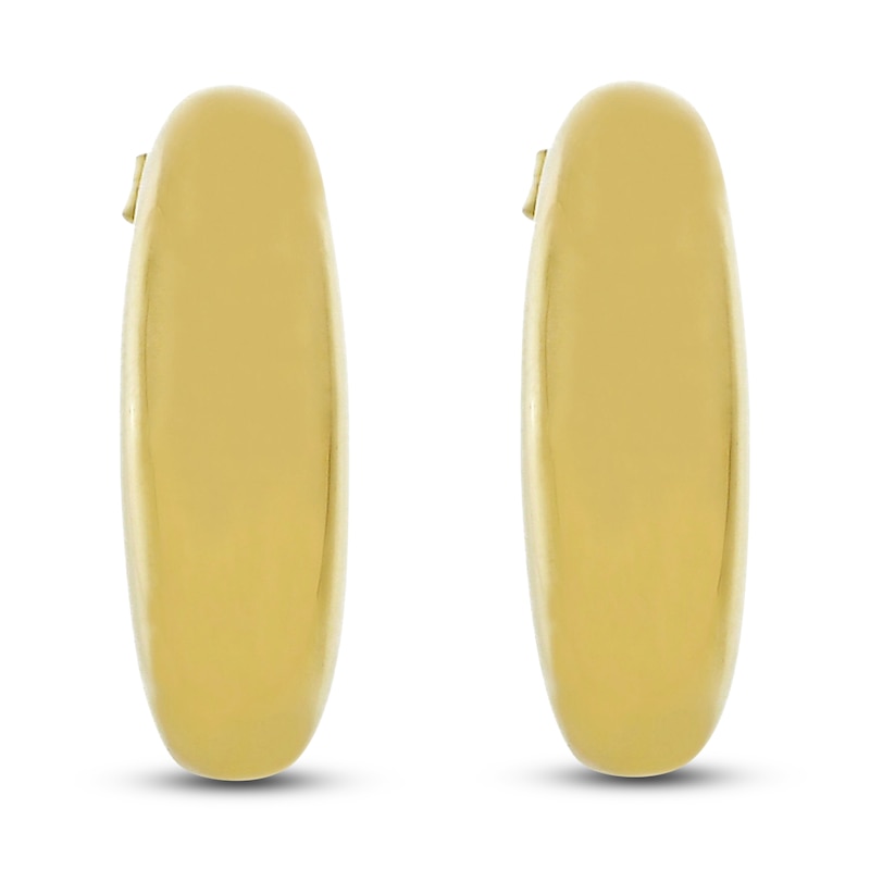 Main Image 1 of Domed J-Hoop Earrings 14K Yellow Gold 20mm