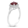 Thumbnail Image 2 of Cushion-Cut Lab-Created Ruby & Diamond Ring 1/6 ct tw 10K White Gold