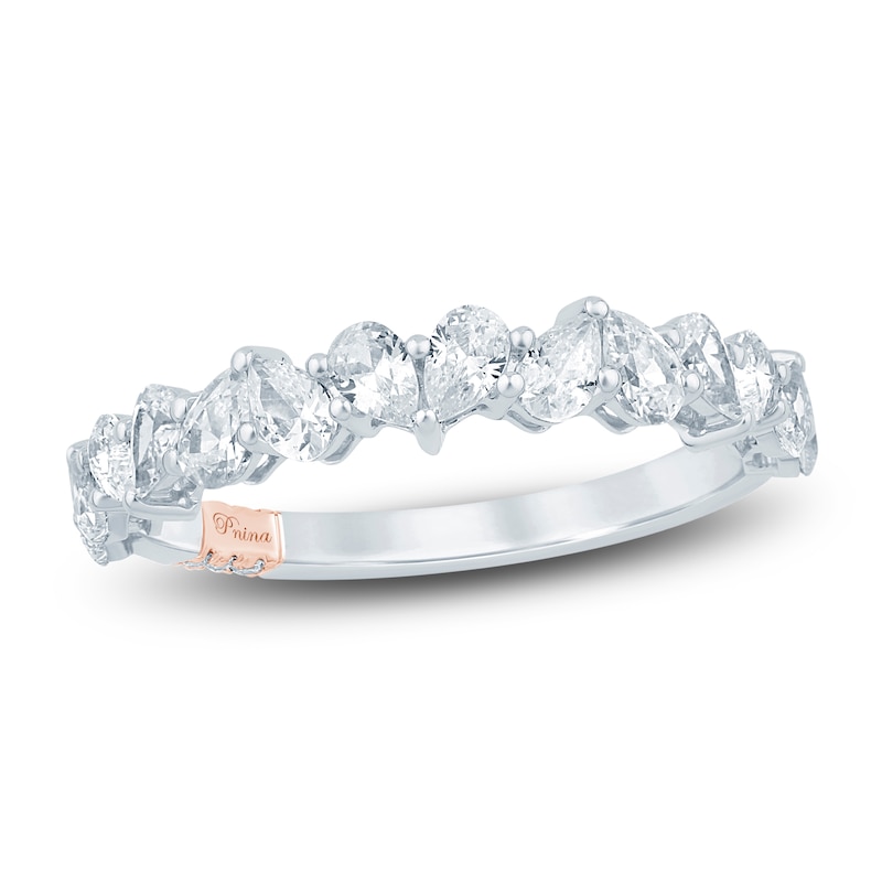 Main Image 1 of Pnina Tornai Pear-Shaped Lab-Created Diamond Anniversary Ring 1 ct tw 14K White Gold