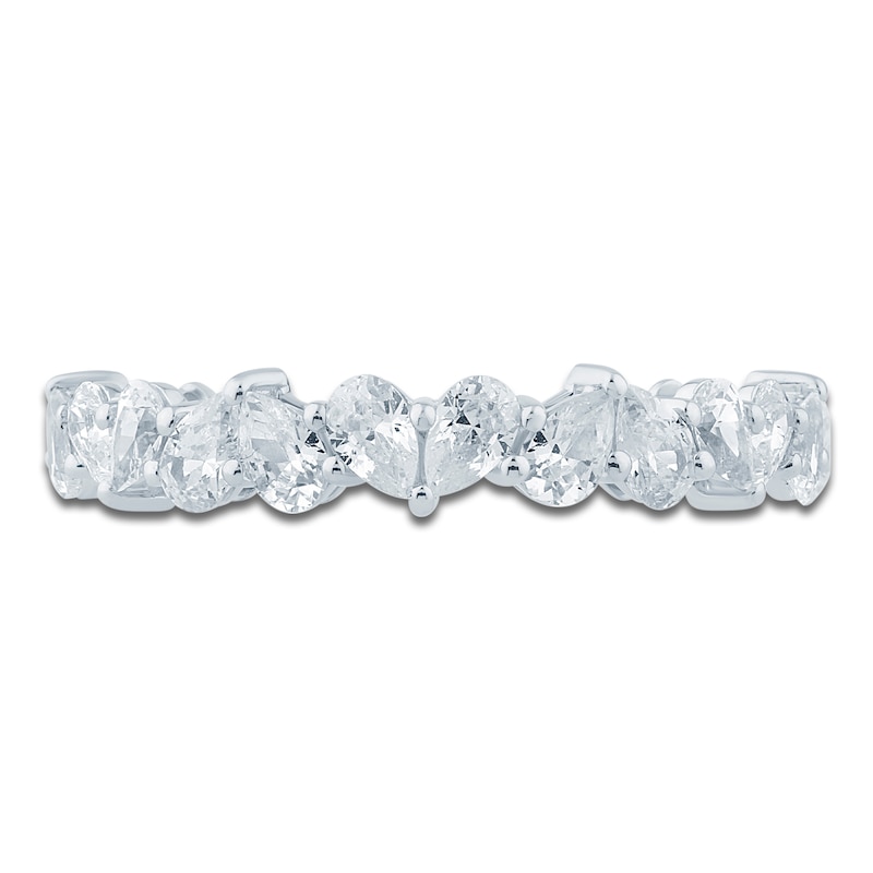 Main Image 3 of Pnina Tornai Pear-Shaped Lab-Created Diamond Anniversary Ring 1 ct tw 14K White Gold