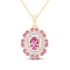 Thumbnail Image 0 of Kallati Oval-Cut Natural Pink Sapphire & Diamond Necklace 1/6 ct tw 14K Yellow Gold 18"