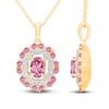 Thumbnail Image 1 of Kallati Oval-Cut Natural Pink Sapphire & Diamond Necklace 1/6 ct tw 14K Yellow Gold 18"