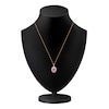 Thumbnail Image 2 of Kallati Oval-Cut Natural Pink Sapphire & Diamond Necklace 1/6 ct tw 14K Yellow Gold 18"