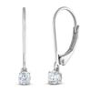 Thumbnail Image 2 of Certified Round-Cut Diamond Solitaire Drop Earrings 1/4 ct tw 14K White Gold (I/I1)