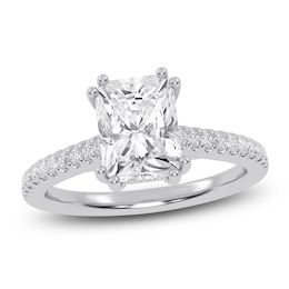 Radiant-Cut Lab-Created Diamond Engagement Ring 1-3/4 ct tw 14K White Gold