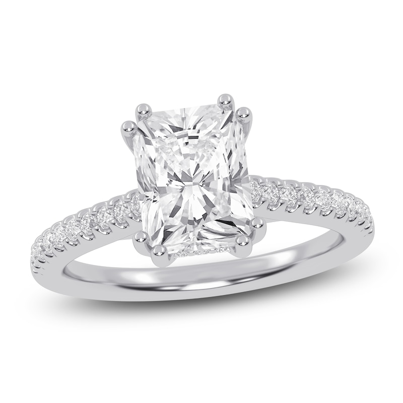 Main Image 1 of Radiant-Cut Lab-Created Diamond Engagement Ring 1-3/4 ct tw 14K White Gold