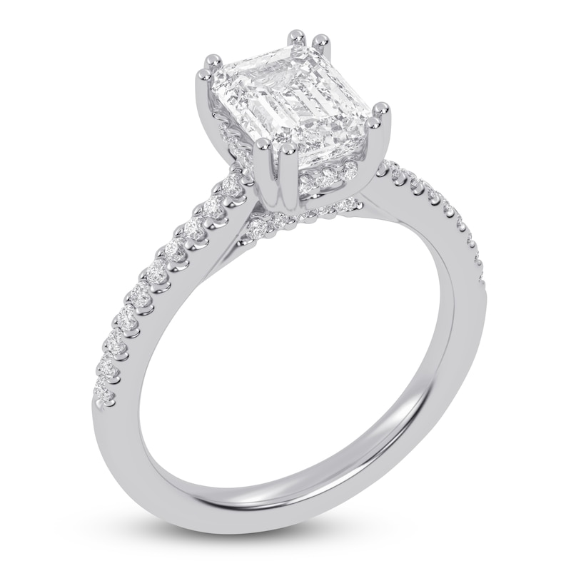 Main Image 2 of Radiant-Cut Lab-Created Diamond Engagement Ring 1-3/4 ct tw 14K White Gold