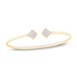 Diamond Open Cuff Bangle Bracelet 3/8 ct tw 14K Yellow Gold