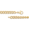 Thumbnail Image 4 of Italia D'Oro Heart Station Curb Chain Bracelet 14K Yellow Gold 7.5&quot;