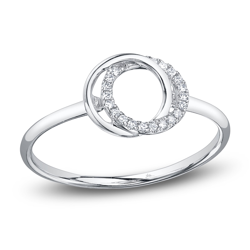 Main Image 1 of Shy Creation Diamond Overlapping Circles Ring 1/20 ct tw 14K White Gold SC55027232