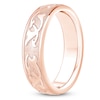 Thumbnail Image 2 of Men's Scroll Pattern Sandblast Wedding Band 18K Rose Gold 5.9mm