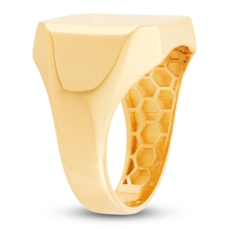 Main Image 3 of Men's Cushion-Shaped Signet Ring 10K Yellow Gold