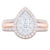 Thumbnail Image 2 of Brilliant Moments Multi-Diamond Pear Halo Engagement Ring 1 ct tw 14K Rose Gold