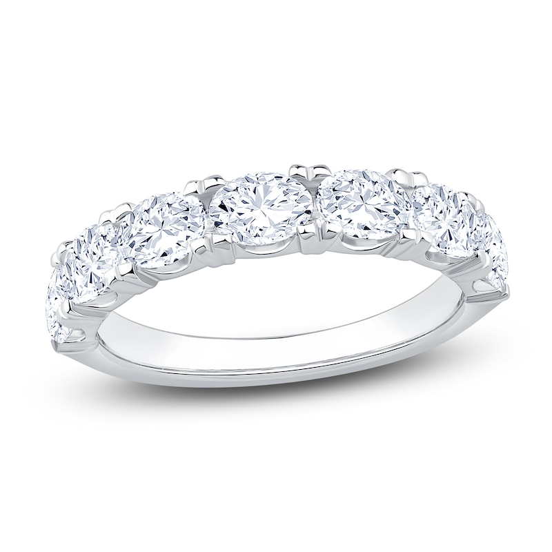 Main Image 1 of Certified Oval-Cut Diamond Anniversary Ring 1-5/8 ct tw 18K White Gold