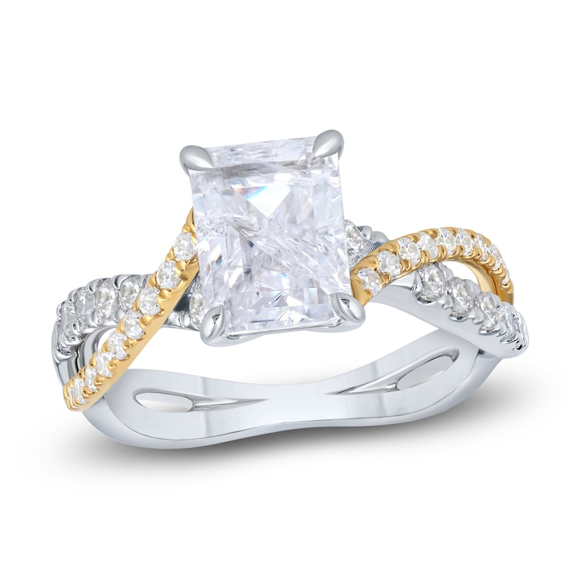 Main Image 1 of Brilliant Moments Emerald-Cut Diamond Engagement Ring 2-1/2 ct tw 14K Two-Tone Gold