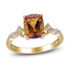 Thumbnail Image 1 of Cushion-Cut Natural Citrine & Diamond Ring 1/10 ct tw 10K Yellow Gold