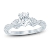 Thumbnail Image 1 of Oval-Cut Lab-Created Diamond Twist Shank Engagement Ring 1 ct tw 14K White Gold