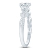 Thumbnail Image 2 of Oval-Cut Lab-Created Diamond Twist Shank Engagement Ring 1 ct tw 14K White Gold