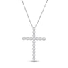 Thumbnail Image 1 of Lab-Created Diamond Cross Necklace 1 ct tw 14K White Gold 18&quot;