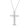 Thumbnail Image 2 of Lab-Created Diamond Cross Necklace 1 ct tw 14K White Gold 18&quot;