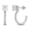 Thumbnail Image 2 of Lab-Created Diamond Earring Hoop Jackets 1/3 ct tw 10K White Gold