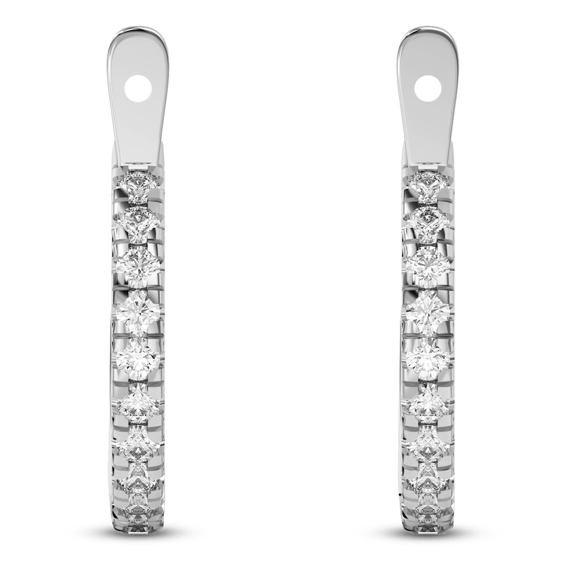 Main Image 7 of Lab-Created Diamond Earring Hoop Jackets 1/3 ct tw 10K White Gold (Jacket Only)