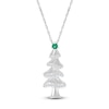 Thumbnail Image 1 of Lab-Created Emerald & White Lab-Created Sapphire Christmas Tree Sterling Silver 18&quot;