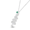 Thumbnail Image 2 of Lab-Created Emerald & White Lab-Created Sapphire Christmas Tree Sterling Silver 18&quot;