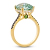 Thumbnail Image 3 of Le Vian Rectangle-Cut Natural Green Quartz & Green Tsavorite Ring 1/3 ct tw Diamonds 14K Honey Gold